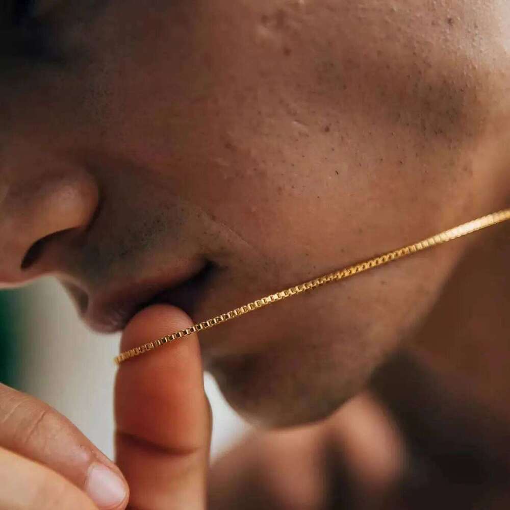 1.2mm Silver Color Stainless Box Chain Hip Hop Men Necklace Fashion Titanium Steel Jewelry Trendy Gift H260312