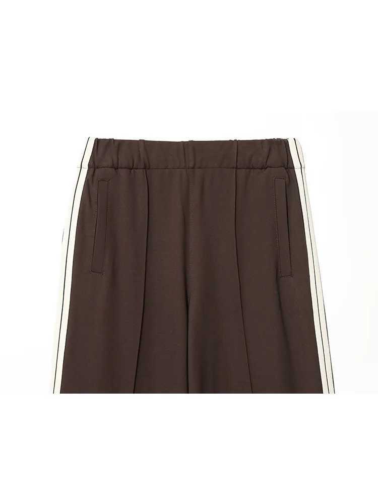 HH 2026 Woman New Fashion Pants Suit Casual Loose Hooded Zipper Short JacketElastic Waist High Street Wide Leg Pants Mujer M260313