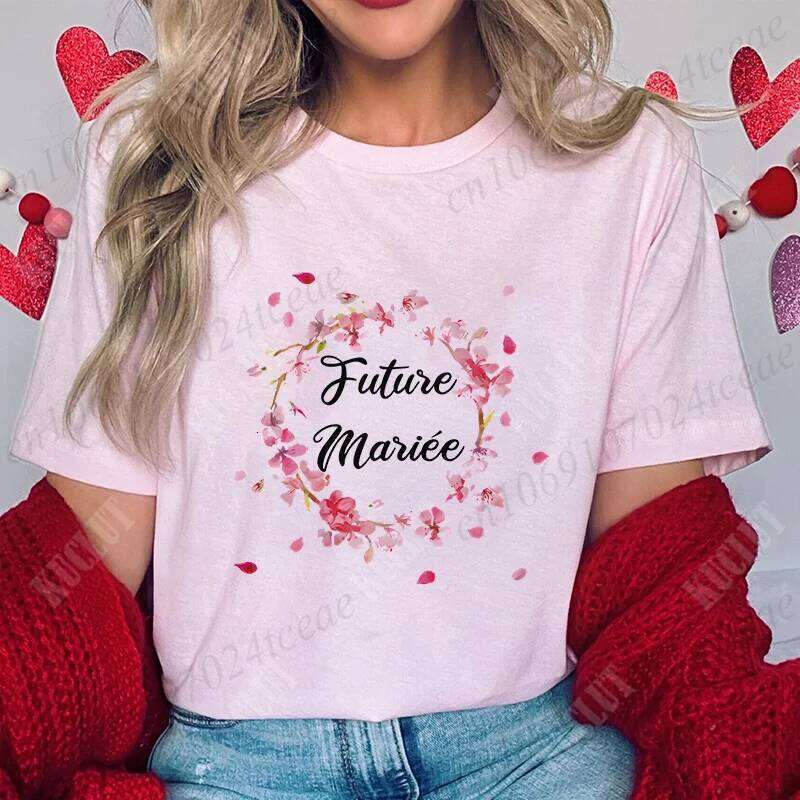French Girls Bachelorette EVJF Party Tshirt Women Y2k Graphic Tops Team Future Bride T-Shirt Single Farewell Bridal Wedding Tees Z260314
