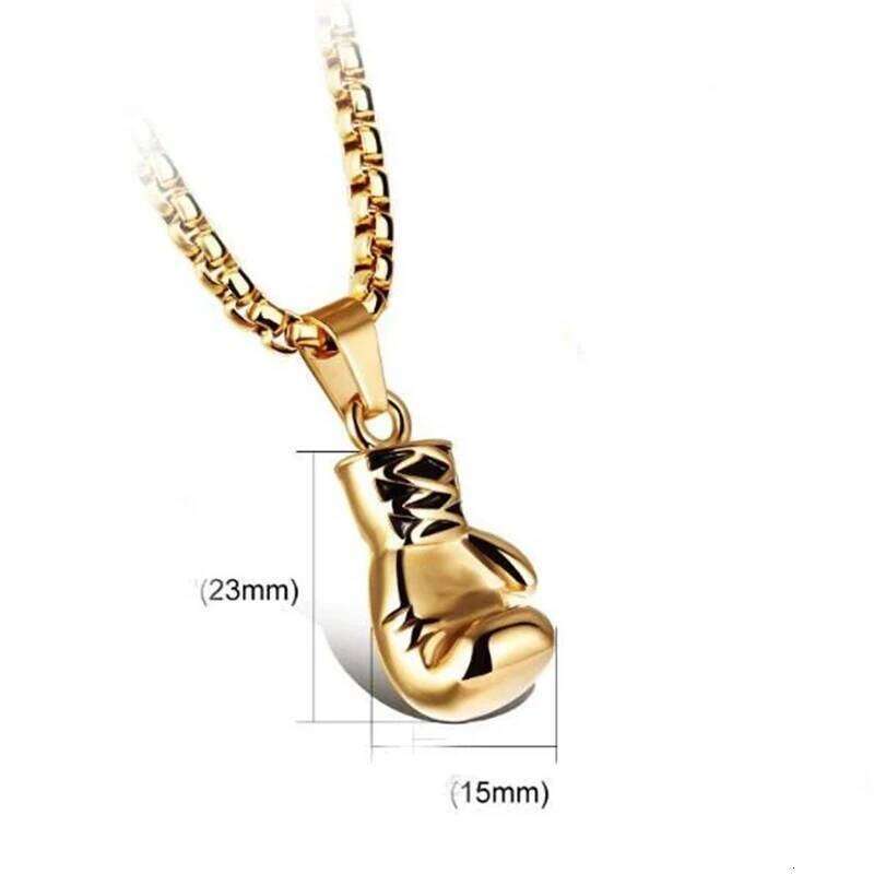 Boxing Gs Pendant Necklace For Men Gold Color Hip Hop Personality Fitness Exercise Stainless Steel Chain Neck Jewelry Gifts H260312