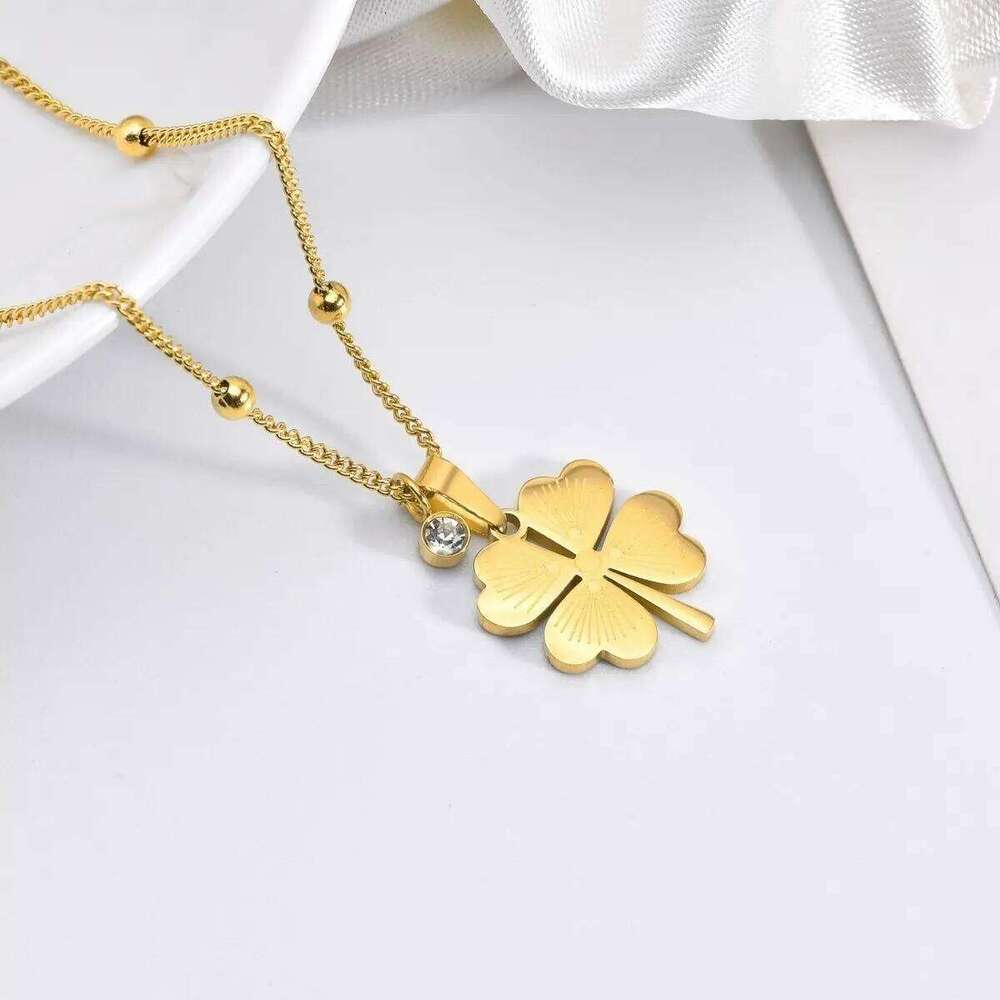 Ramos Lucky Cr Pendant Stainless Steel Gold colour Necklace Women Girls Jewelry Gift H260312