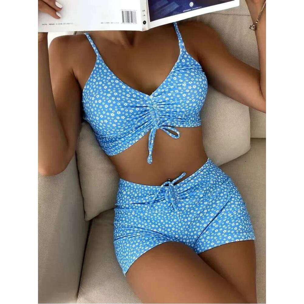 High Waist Women 2023 Push Up Floral Swimsuit Print Bikini boxers Swimwear Swim Trunks Bathing Suit Y260303