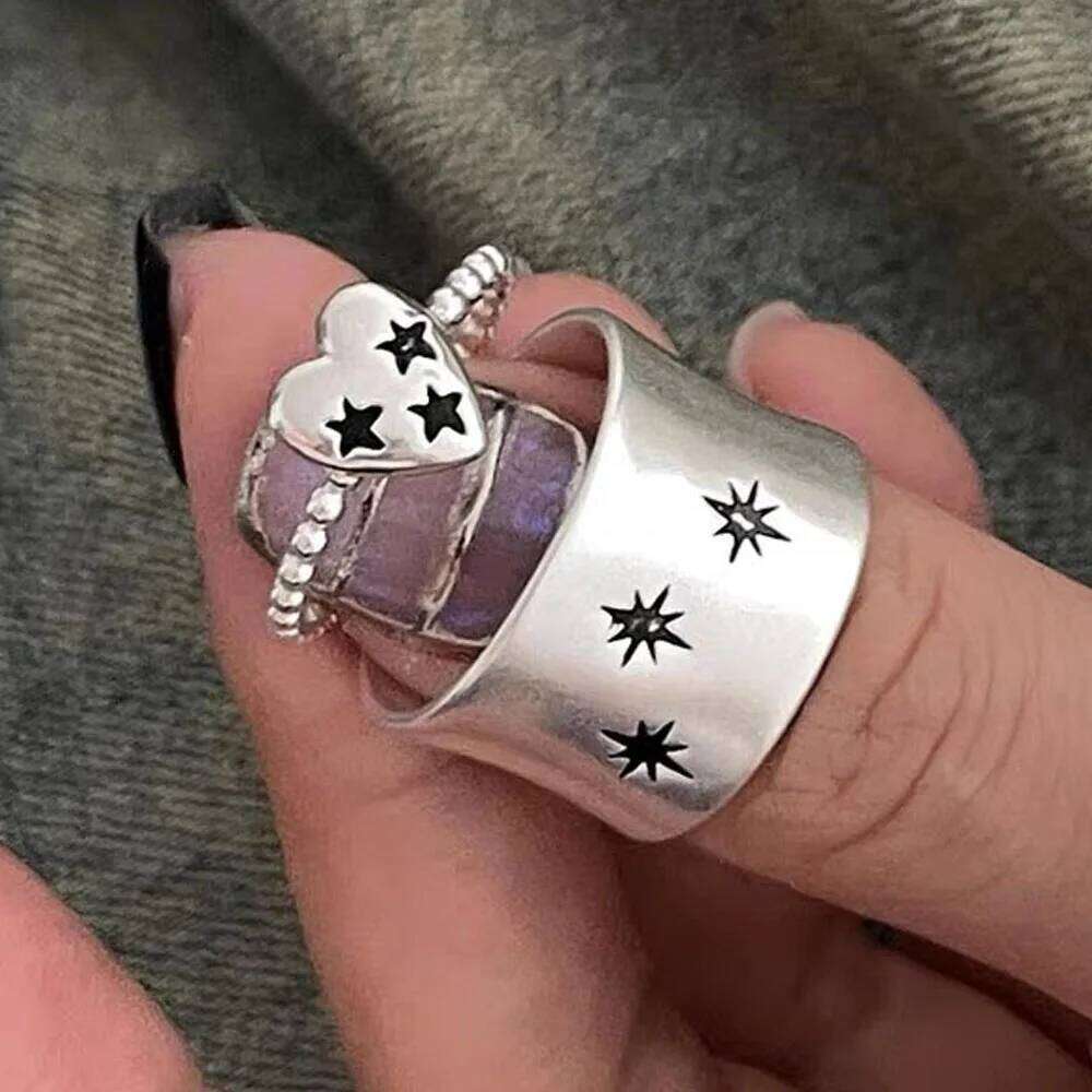 BF CLUB 925 Sterling Silver Rings For Women Girl Female Open Minimalist Retro Stars Ring Creative Anillos Bague Fine Jewelry H260312