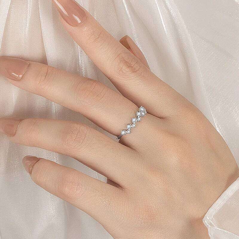 PERFANY 0.41CT Moissanite Eternal Ring for Women S925 Pure Silver Plated 18K White Gold Laboratory Diamond Fashion Jewelry H260312