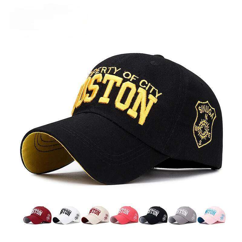 Boston 3D Letter Embroidered Baseball Cap For Women Men Casual Outdoor Sports Curved Brim Visor Hats Unisex Hip Hop Dad Caps Z260313