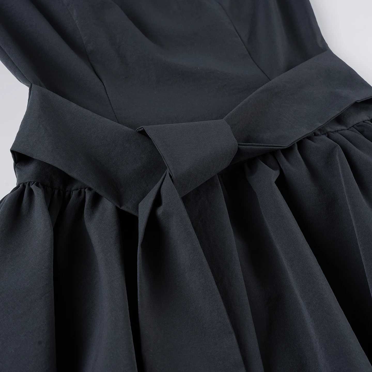 SUCHCUTE Casual Waist Tie A Hem Solid Color Dress For Women Harajuku y2k Streetwear Short Sleeve O-neck Mini Dress Summer KoreanT260314