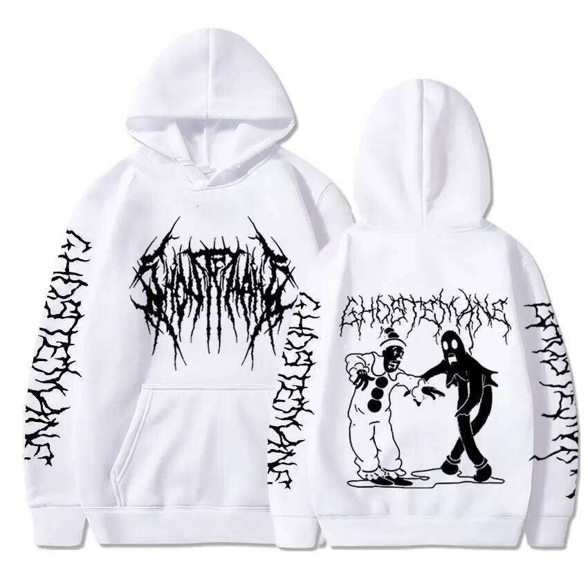 Double sided printed men's fashion hip-hop metal rock hoodie Gothic oversized sweatshirt streetwear Z260314