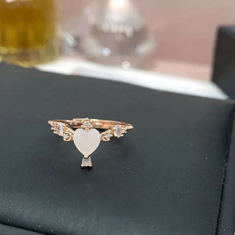 MDL Moissanit1 Fairy Style Cartoon Opal 18K Gold Plated Personalized Shiny Diamond Women's Ring H260312