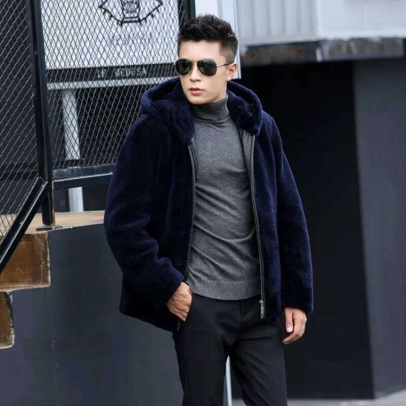 Luxury Brand Jackets Zipper Hooded Winter Men's Clothing Long Sleeve Faux Fur Coat Warm Casual Loose Outerwear JJ996 Z260313