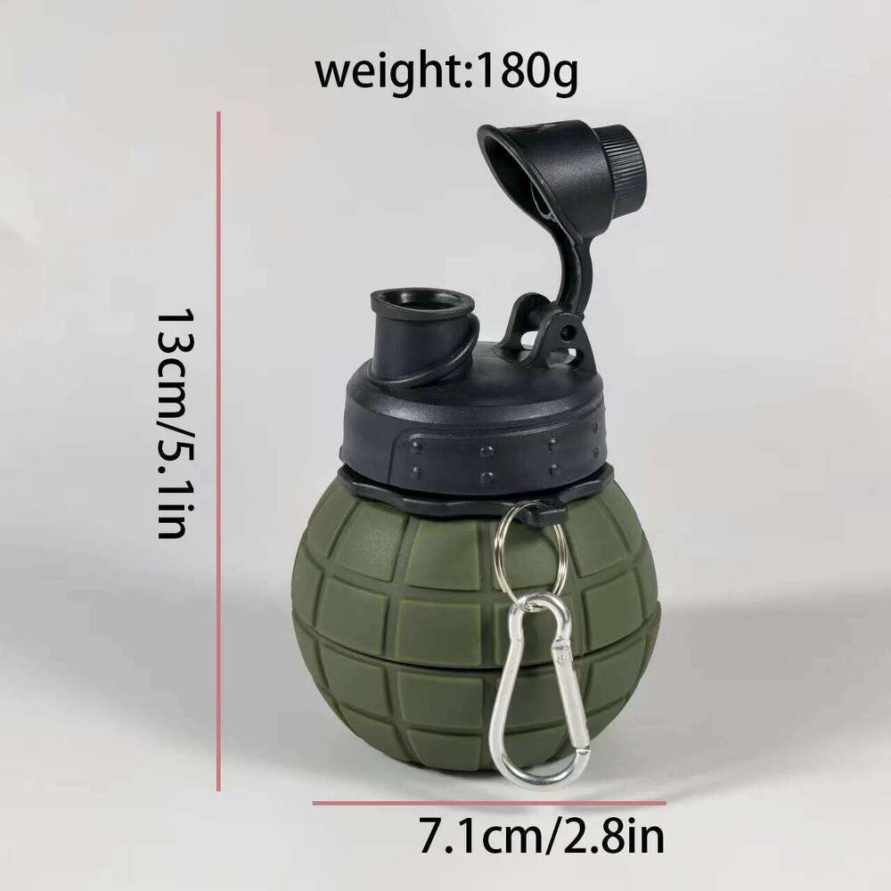 Creative Grenade-Shaped Silicone Collapsible Water Cup, Portable, 4 Macaron Colors, 600ml Large Capacity, Suitable for Sports, Outdoor Hiking, Travel,
