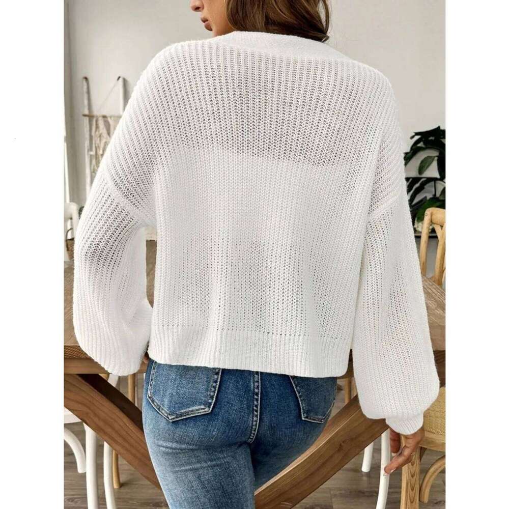 2025 Autumn Winter Short Sweater Women Single Breasted Long Sleeve Cardigan Lady Loose Knitted Coat Outwears Z260313