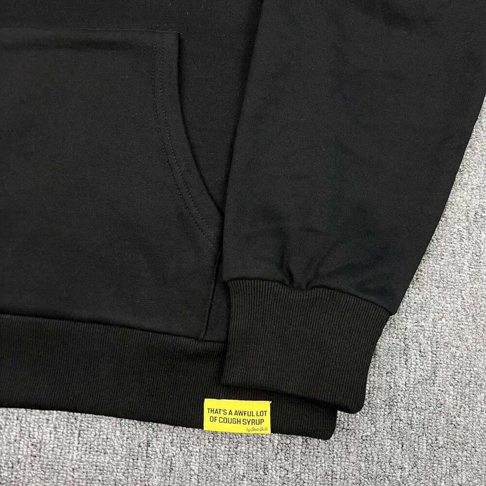 THAT'S A AWFUL LOT OF COUGH SYRUP White letter print Pullovers black Hoodie Hooded Men Women oversized fleece Sweatshirts Z260314