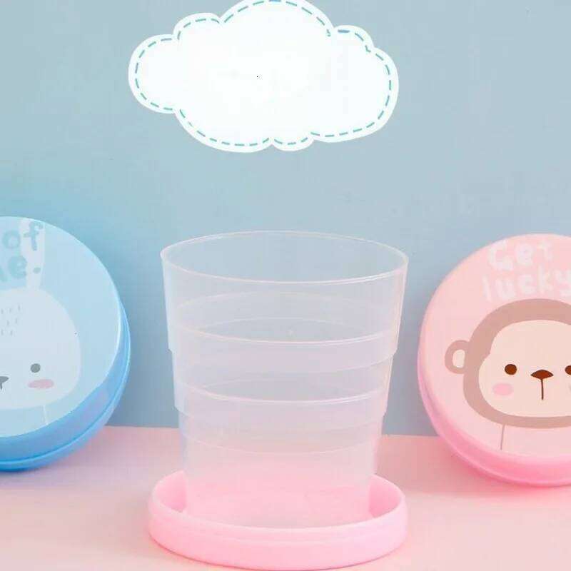 Portable Collapsible Water Cup Travel Outdoor Crion Cartoon Staing Convenient Handheld Creativity Scalable Cute Plastic Bottle Z260314