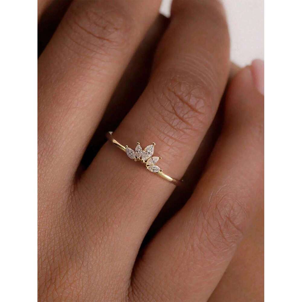 925 Sterling Silver Zircon Gorgeous Shine Simplicity Heart Crown Ring For Women Party Cute Romantic High Quality Jewelry H260312