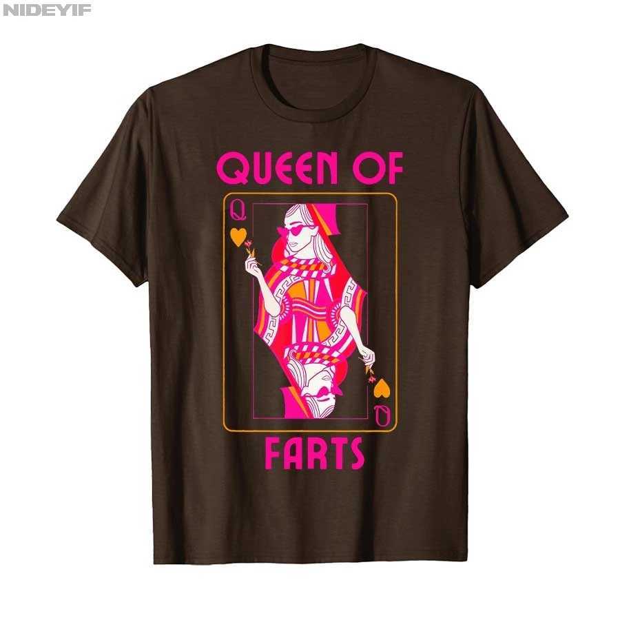Queen of Farts Embarrassing Joke Adult Humor T-shirt Men Women 100 Cotton T Shirts Short Sleeve Tops 0725-1 P402 D260313