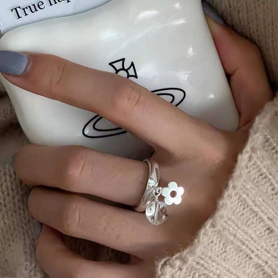 925 Sterling Silver Rings for Women Men Couple Minimalist Handmade Simple Flower Smooth Ring Party Jewelry Gift Prevent Allergy H260312