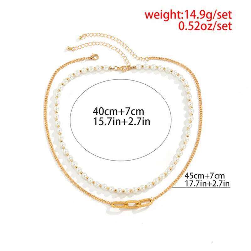 Double Layer Choker for Man y2k Pearl Beads Chain Necklace Statement Chains Men Neck Jewelry Accessories H260312