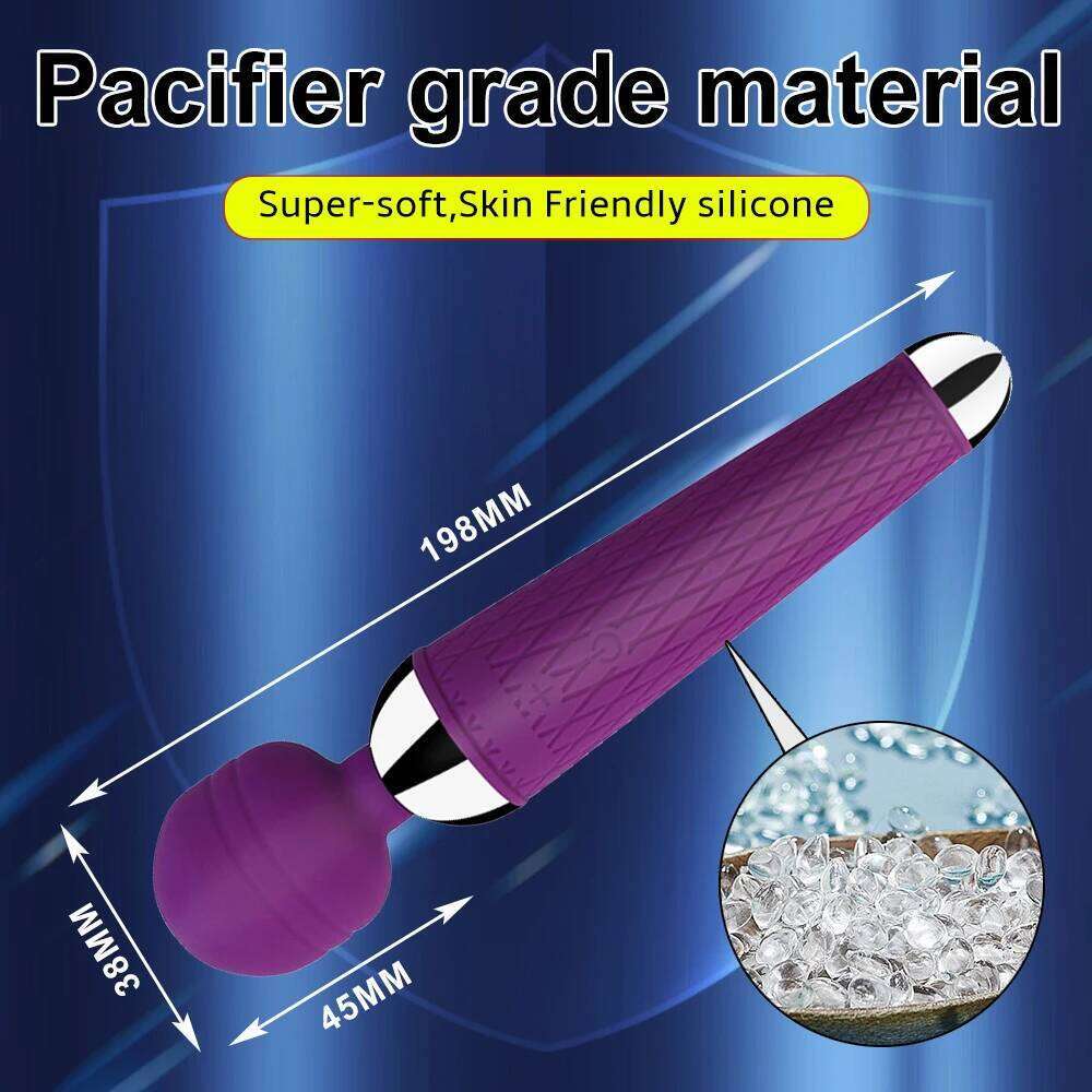 Powerful Av Magic Wand Vibrator For Women Anal Massager Adult Toys Oral Clit Vibrators USB Charge Safe Silicone Sex Product 26H0313