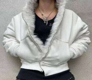 Solid color double-sided classic fashion winter hooded plush cardigan jacket casual unique simple loose warm streetwear 2000s Z260313