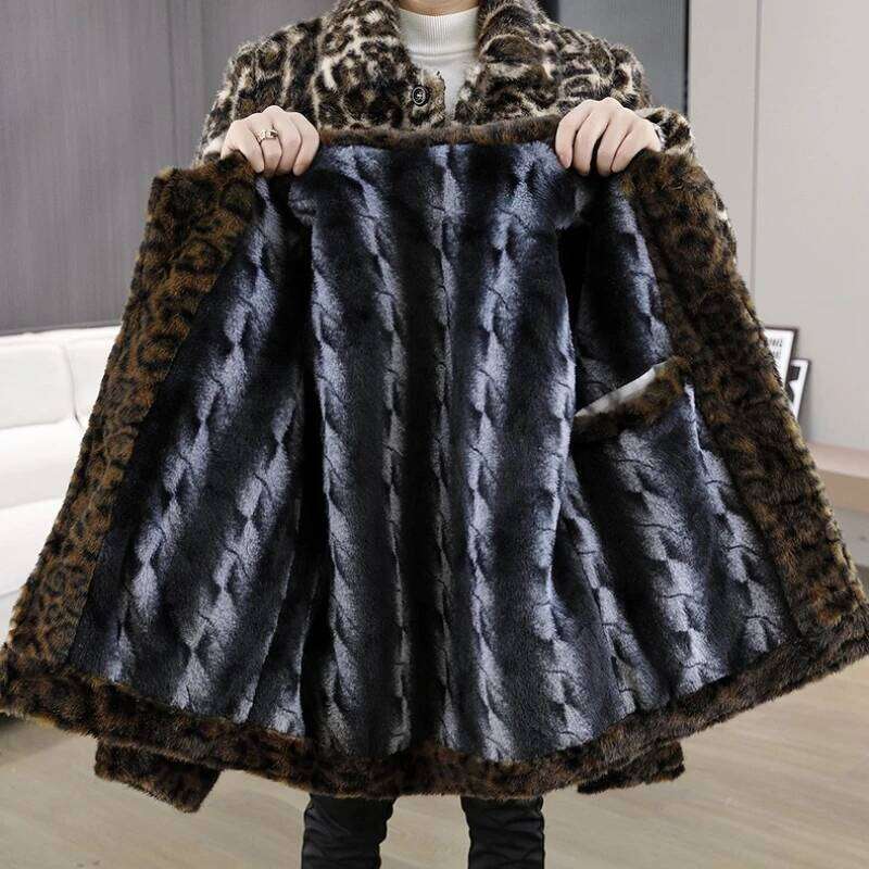 2025 Winter Leopard Print Mink Jacket for Men Fashion Thickened Warm Faux Fur Coat Casual Social Streetwear Jackets Z260313