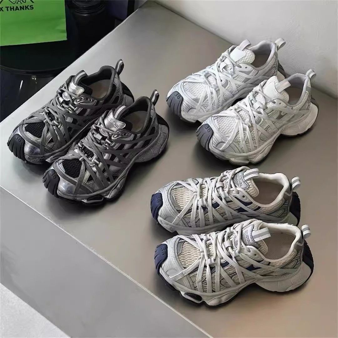 New Trendy Shoes Lace-Up Thick-Soled Dad Sneakers for Men and Women Super Stylish Mesh Sports Shoes Trendy and Versatile Breathable Designer Shoes