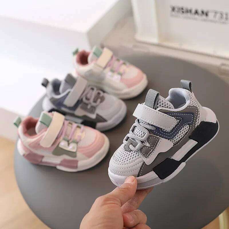 Sports Spring Flats for Boys Girls Soft Bottom Breathable Sneakers 1-6 Years Kids Outdoor Casual Shoes 26Y0313