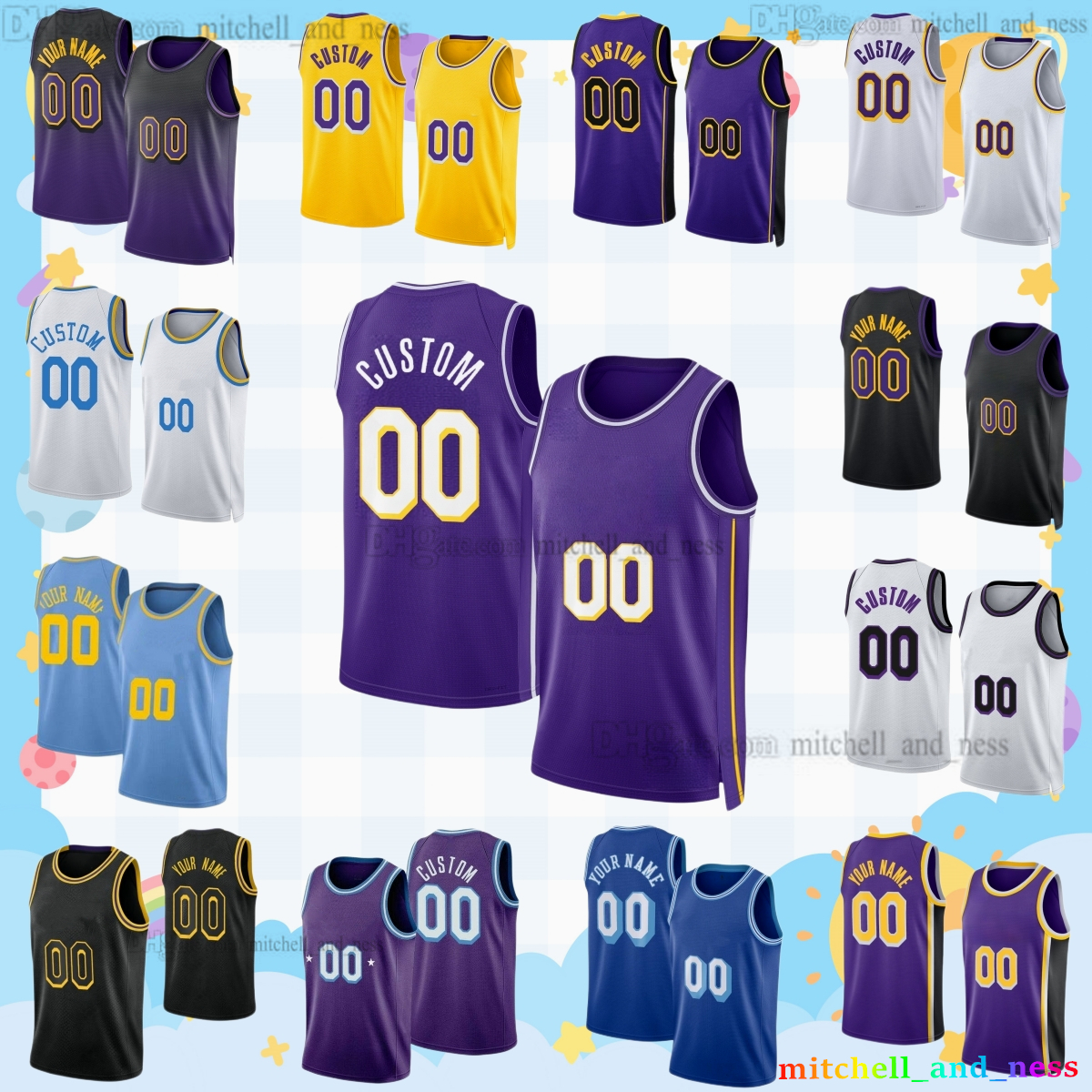 77 Luka Doncic New City Basketball Jersey 23 LeBron James Austin Reaves Reddish Hachimura Smart LaRavia West Horry Gasol Abdul-Jabbar Custom Printed Jerseys Shorts