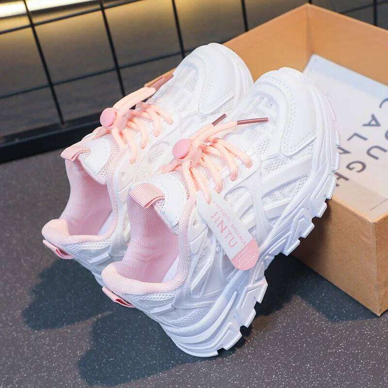 Girls Sneakers Children Casual Shoes Mesh Platform Designer Tennis Sneaker 6 To 12 Years Kids Sports Shoe for Girl 26Y0313