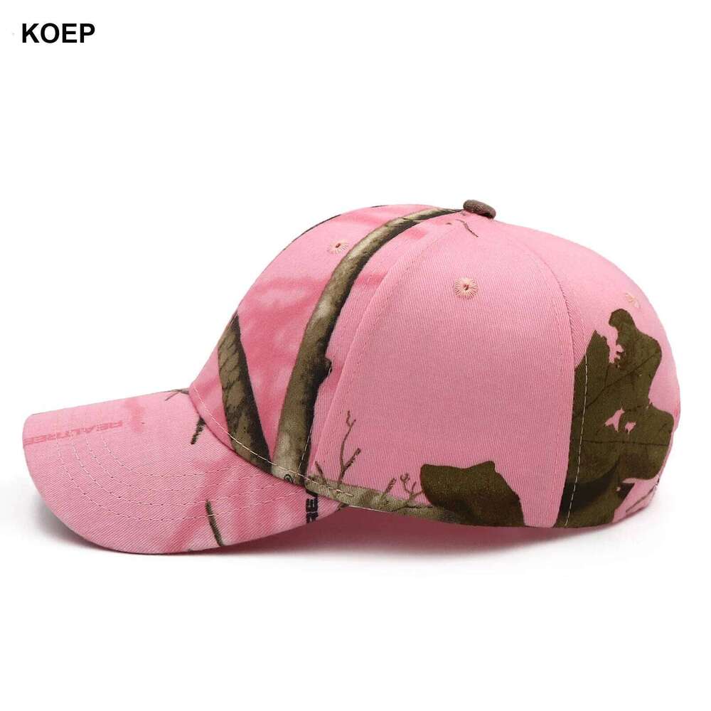KOEP Jungle Tree Pink Camouflage Cotton Mom Snapback Outdoor Fishing Baseball Cap Bold Fluorescent Women Camo Hunting Hat Z260314