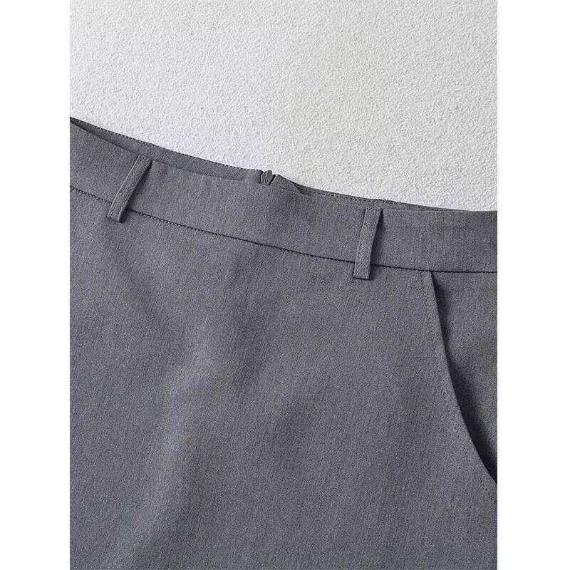 Mooyufon Women Fashion Solid Back Zipper A-Line Mini Skirt Vintage High Waist Female Chic Lady Skirts Z260314