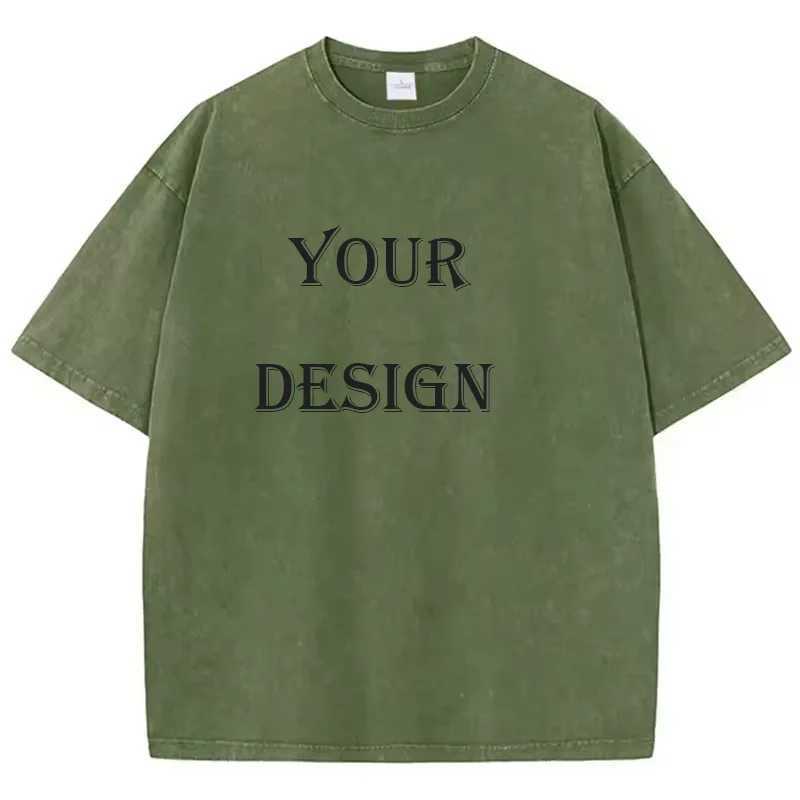 Unisex Cotton Washed Tshirt Customized Printed T Shirt Harajuku Top DIY Your Like Photo or T-shirt Fashion Custom Top D260313