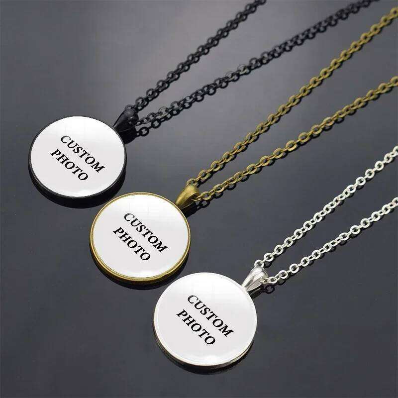 Luminous Men Women Creative Gifts Custom Personalized Pendants Necklace DIY Photo Glass Cabochon Jewelry Glow In The Dark H260312