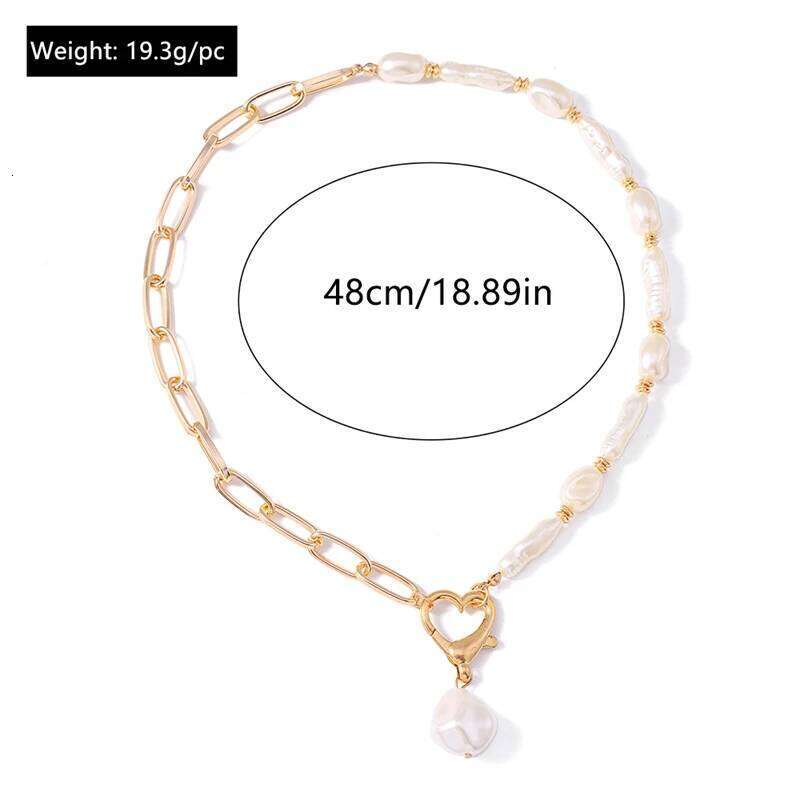 Fashion Handmade Imitation Pearl Choker for Women Hollow Heart Necklace Girls Party Festival Jewelry Gifts H260312