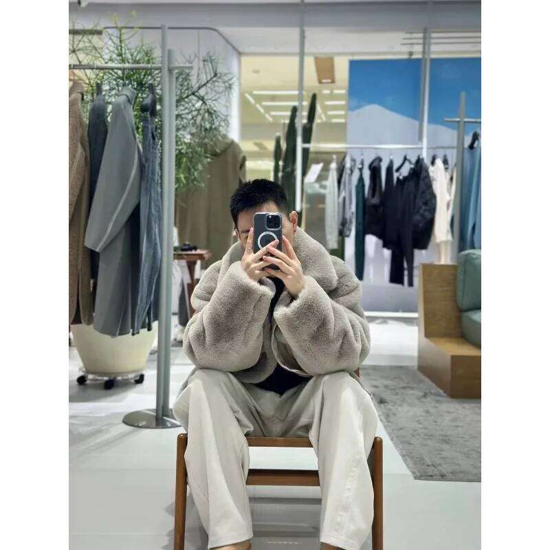 Men's Autumn/Winter Top Coat Faux Fur Warm Thickened Retro Simple Comfortable Casual Design Fashion Advanced Soft Versatile New Z260313