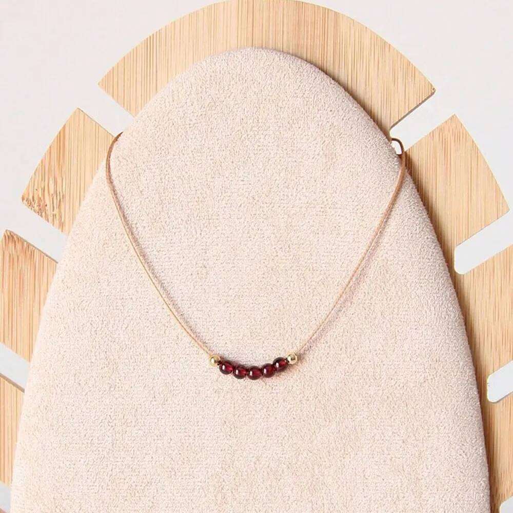 Garnet Beaded January Birthstone Necklaces Crystal Jewelry H260312