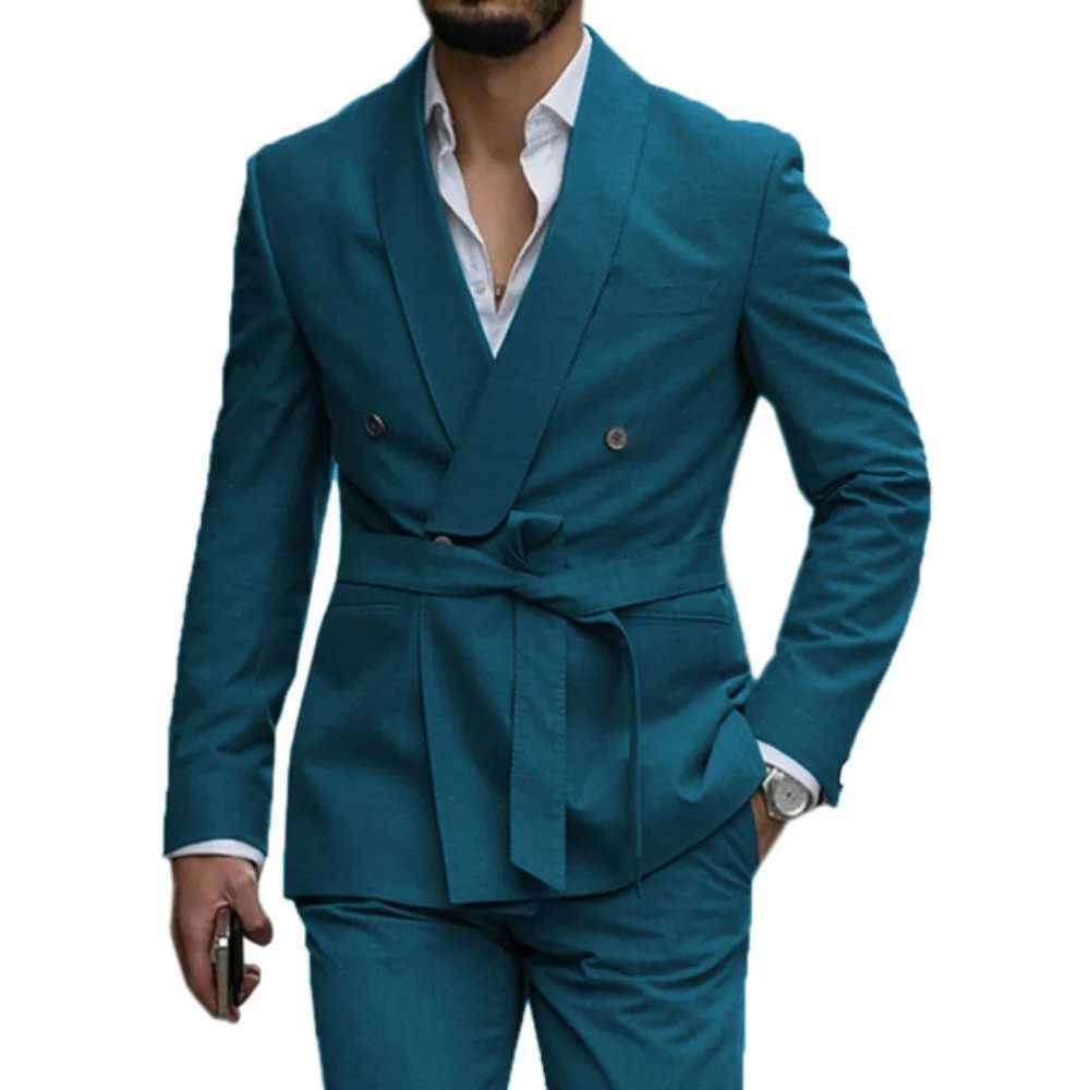 Moda Nova Verde Formal 2-Piece Mens Tuxedo for Wedding Ceremony Graduation Business Events - Green Smoking Suit for Groom M260313
