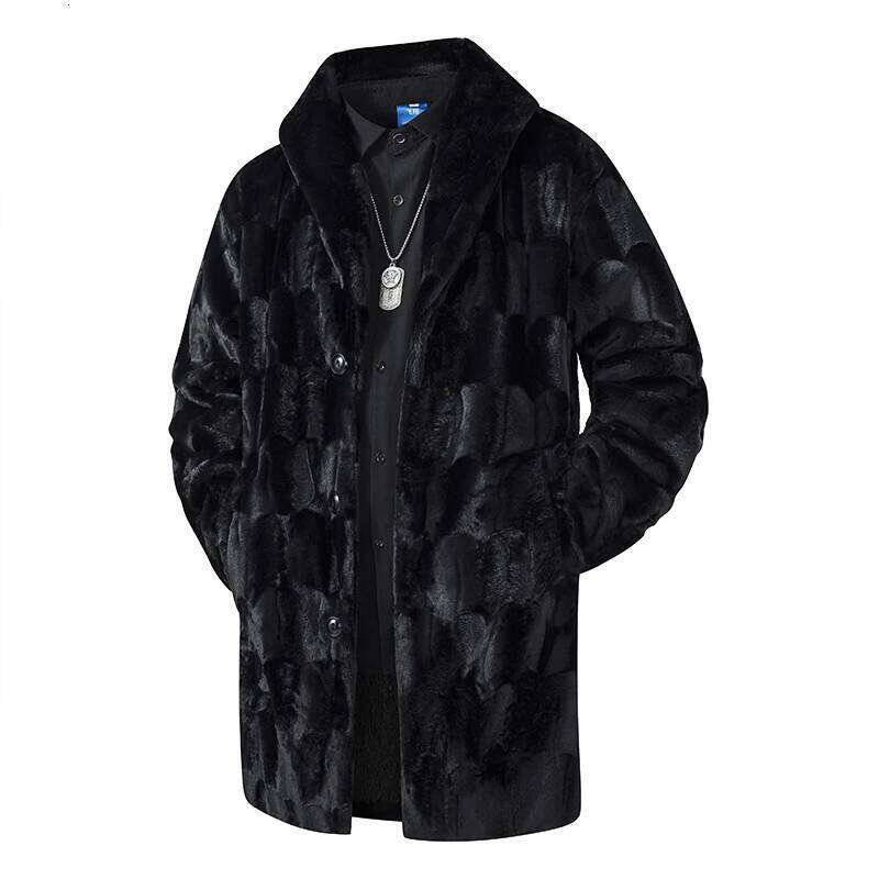 2025 Winter Luxury Faux Mink Cold-proof Fur Coat Men Brand Long Outerwear Jacket Street Style Thicken Warm Overcoat Man Z260313