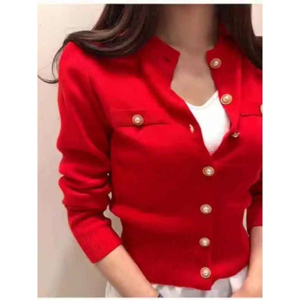 Knitted Cardigans Long Sleeve Stand Collar White Knit Sweater Cardigan Women Tops Sweaters Sueters De Mujer Q719 Z260314