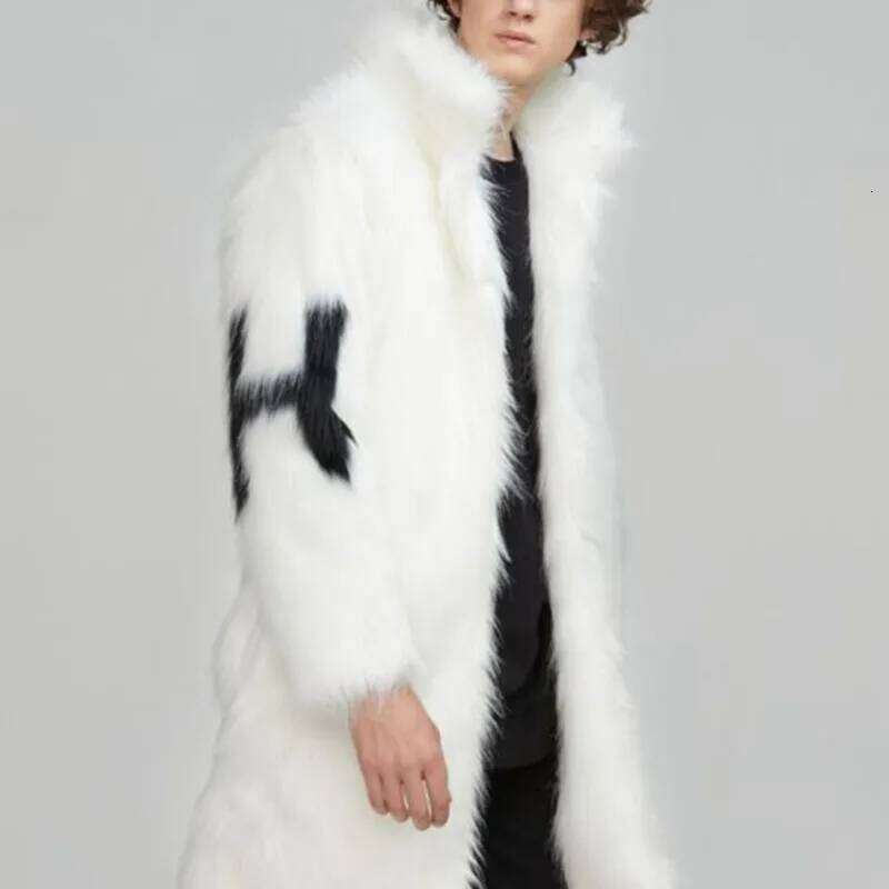 PFHQ Men's Youth Personality Skull Pattern Faux Fur Windbreaker Plush Popular Fashion Creativity Comfortable Autumn Coat 21Z2165 Z260313