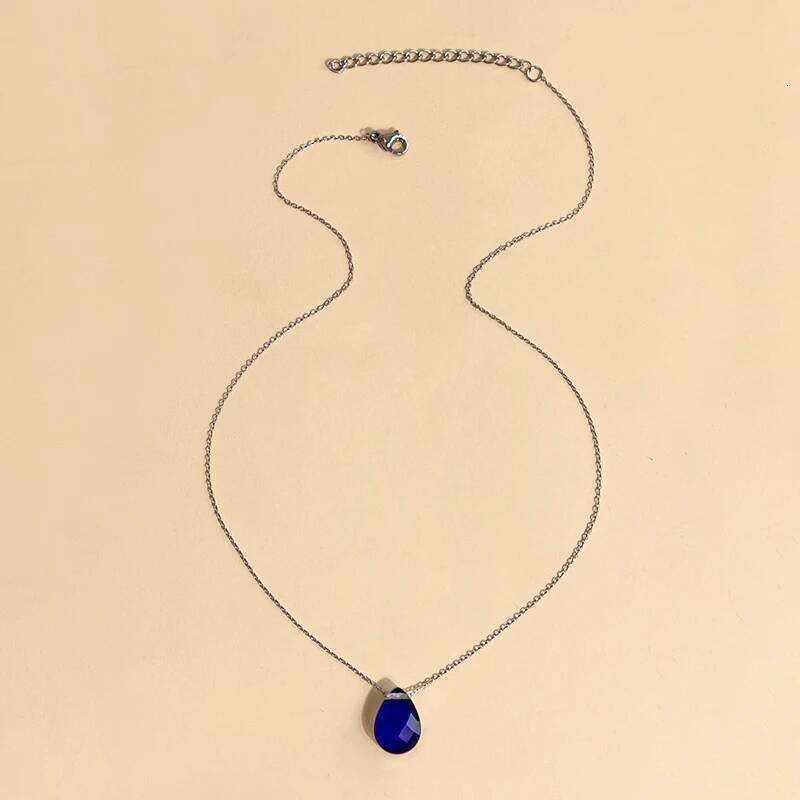 Water Drop Heart Thermochromic Temperature Color-Changing Mood Bead Necklace For Women H260312