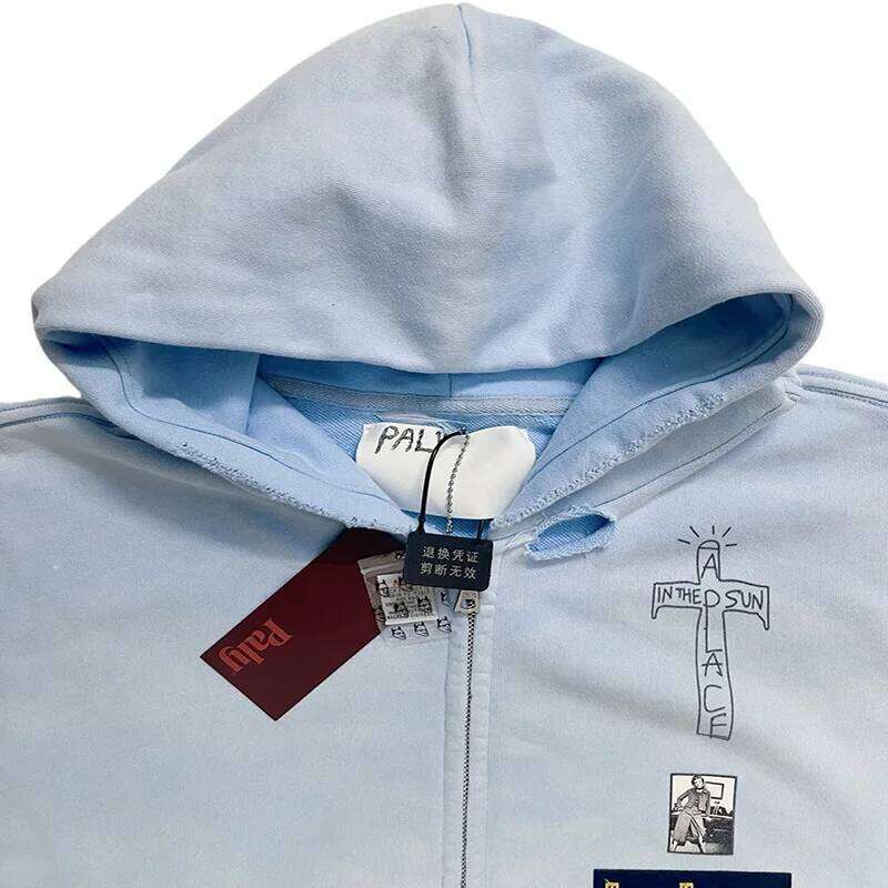 25ss High Quality Washed PALY Zipper Hoodie Street Fashion Men Women Vintage Oversized Casual Style Hooded Z260314