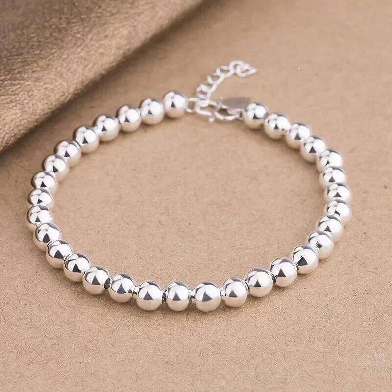 Vintage 925 Sterling Silver Beads Bracelets For Women Simjple Adjustable Ball Bracelet Party Wedding Charms Jewelry Z260313