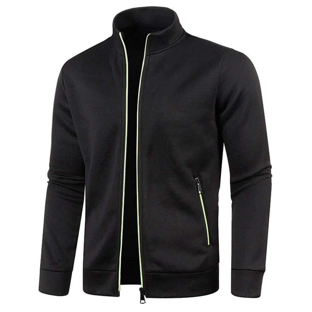 Men Zipper Jackets Standing Collar Sweatshirt Outdoor Streetwear Casual Coat Long Sleeve Coats Men's Clothing M-4XL 26Y0313