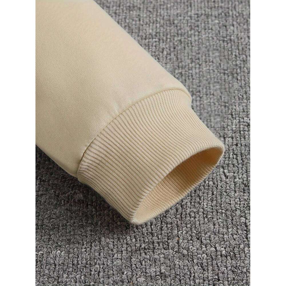 Men's autumn winter casual fashion loose cat and English letter printed long sleeved hooded warm sports pullover Z260314