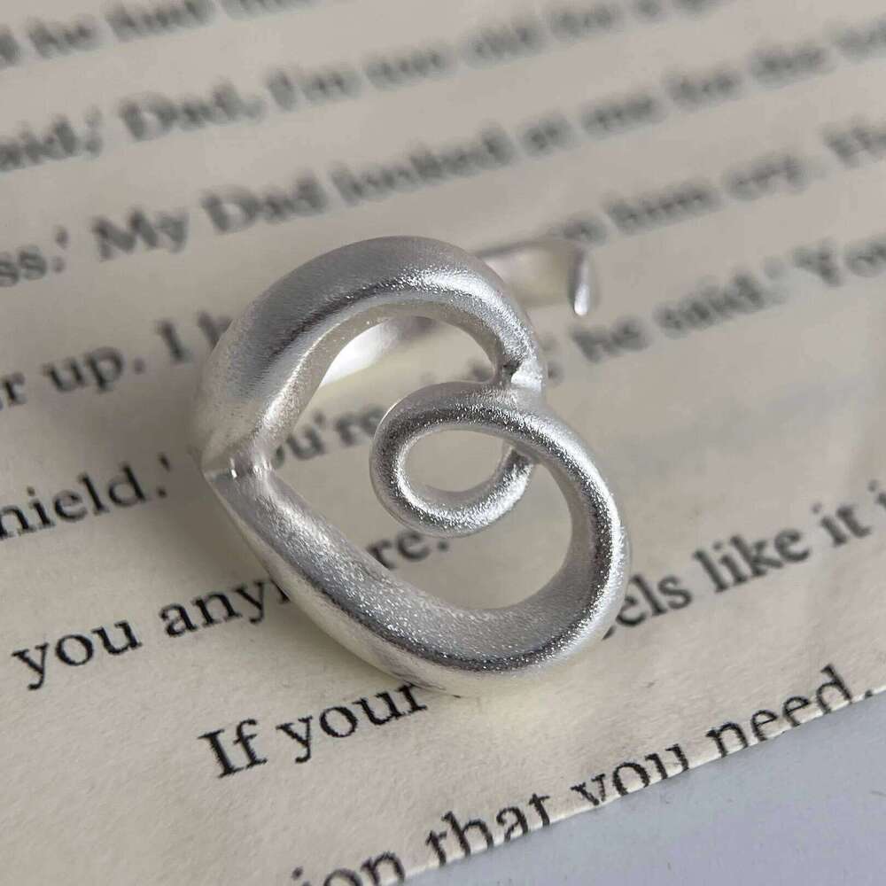 925 Sterling Silver Finger Rings for Women BIg Heart Shinning Hollow Couple Minimalist Ring Party Jewelry Gift Prevent Allergy H260312