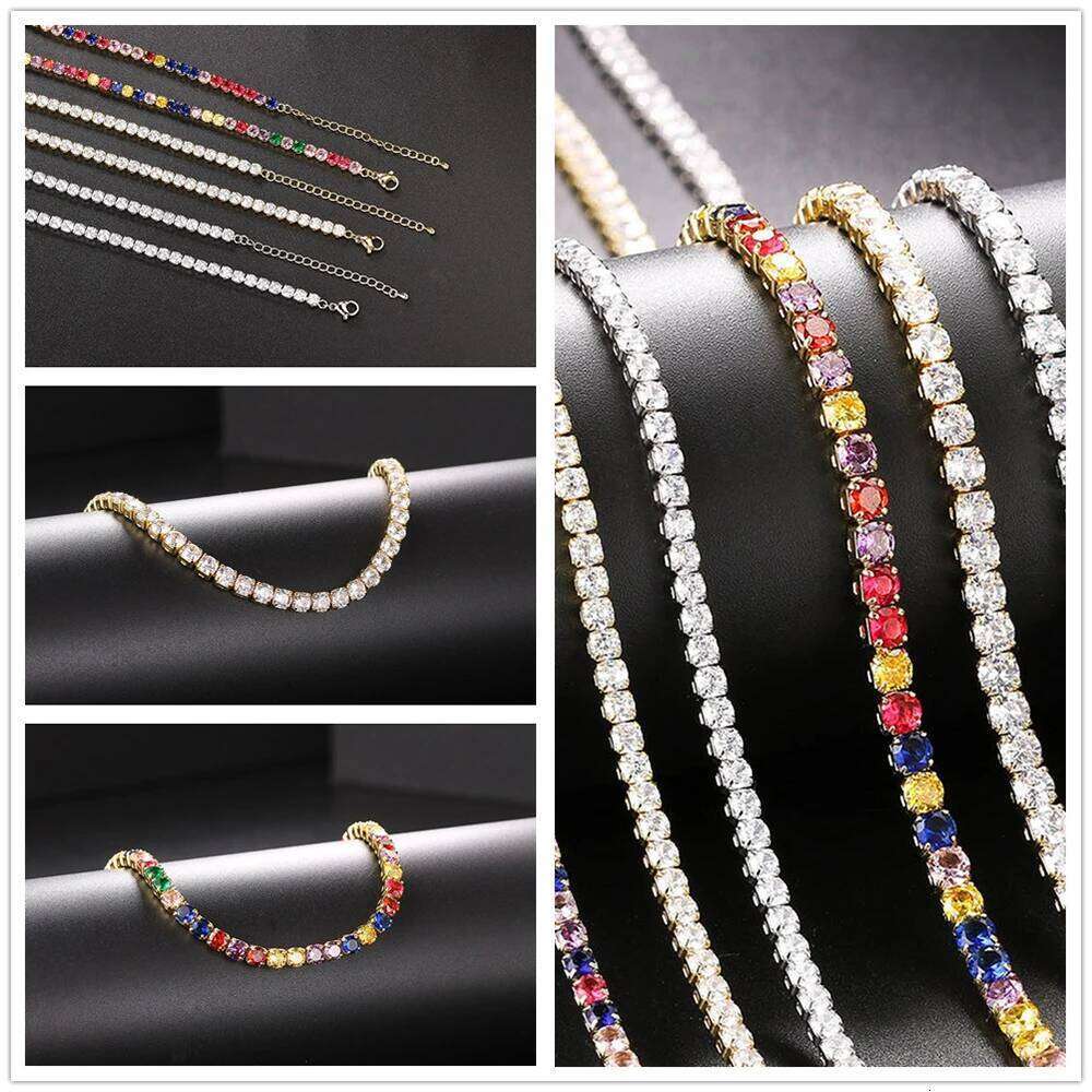 Tennis Choker Necklaces Women HipHop Iced Out AAA+ Cubic Zirconia Gold Color Crystal Chain Female Jewelry on The Neck OHN099 H260312