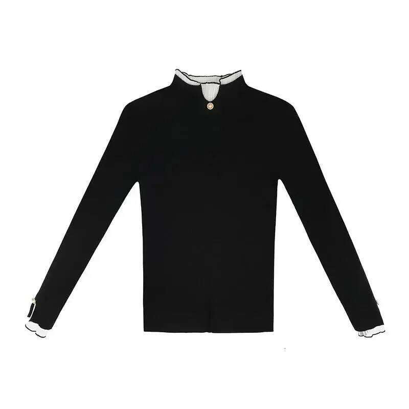 2026 Spring Autumn Cashmere Women's Knitted Sweater Half High Neck Soft Pullovers Long Sleeves Sweaters Pull Femme Z260313