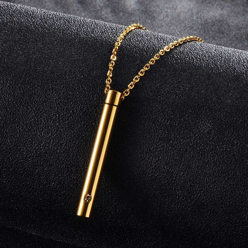Titanium Steel Minimalist Perfume Pendant Necklace Memorial Ashes Storage Bottles Fashion Jewelry H260312