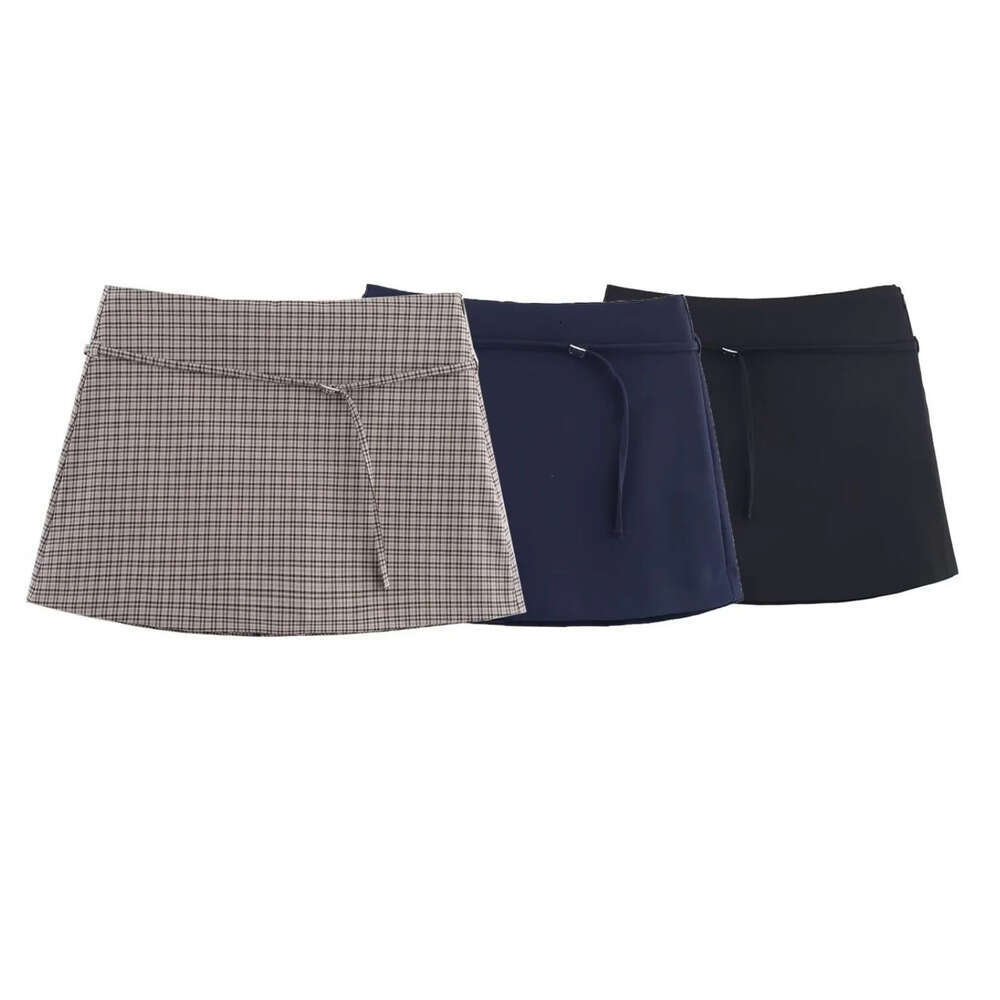 BSAY Autumn New Product Women's Wear 2025 Fashion Versatile Slim Straight Belt Decoration Mid Waist Skirts and Pants Z260314