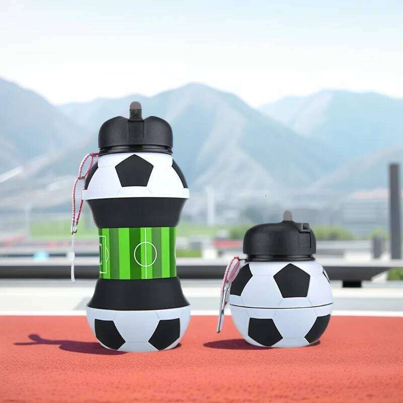 Foldable Football/basketball Silicone Bottle, Children/student Outdoor Sports Water Bottle. Supports Mass Customization Z260313